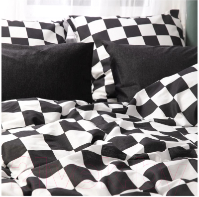 Комплект постельного белья Веселина Харли 70647-1+70648-1 Бязь 120г Евро (50x70, черный)