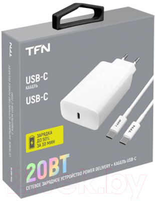 Зарядное устройство сетевое TFN TFN-WC16 (белый, с кабелем)