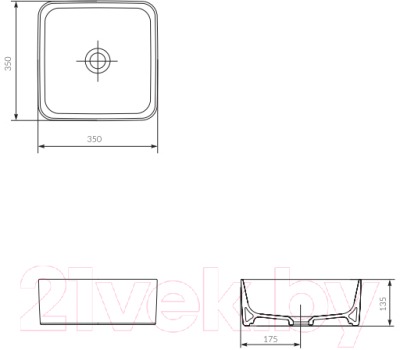 Умывальник со смесителем Cersanit Crea 35 Square / P-UM-CRE35/1-oc-S + 63024