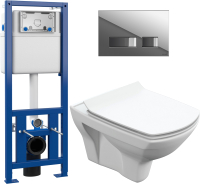 

Унитаз подвесной с инсталляцией Cersanit, Carina New Clean On + S-IN-MZ-LINK_PRO + P-BU-MOV/Cg