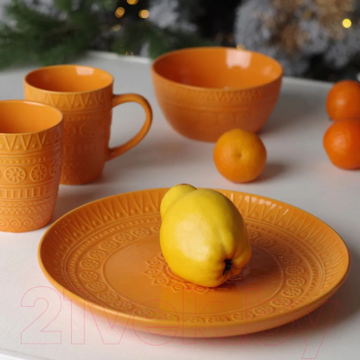 Набор столовой посуды Fissman Motif 6280 (16пр, оранжевый)