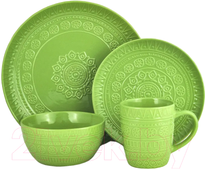 Набор столовой посуды Fissman Motif 6281 (16пр, зеленый)