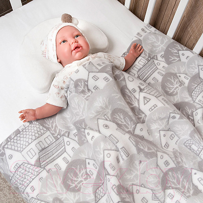 Плед для малышей Baby Nice Домики 100x140 (серый)