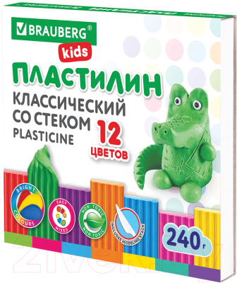 Пластилин Brauberg Kids / 106436 (12цв)