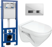 

Унитаз подвесной с инсталляцией Sanita Luxe, Attica SL DM + S-IN-MZ-LINK_PRO + P-BU-MOV/Whg/Gl