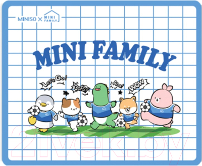 Коврик для мыши Miniso Mini Family Sports Square / 3016 (синий)