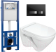 Унитаз подвесной с инсталляцией Sanita Luxe Attica SL DM + S-IN-MZ-LINK_PRO + P-BU-MOV/Blg/Gl - 