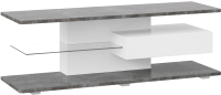 Тумба ТриЯ ТВ Diamond тип 1 (белый/ателье темный глянец) - 