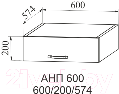 Шкаф навесной для кухни ДСВ Тренто АНП 600 (серый/серый)