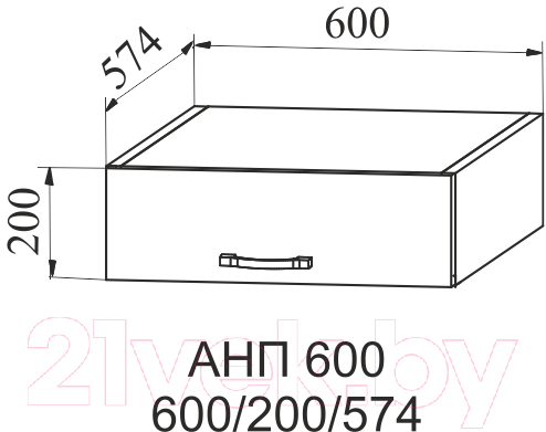 Шкаф навесной для кухни ДСВ Тренто АНП 600