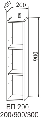 Шкаф навесной для кухни ДСВ Тренто ВП 200 правый (серый/серый)