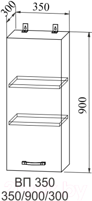 Шкаф навесной для кухни ДСВ Тренто ВП 350 левый (серый/белый)