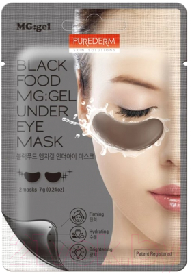 Патчи под глаза Purederm Black Food MG: Gel Under Eye Mask