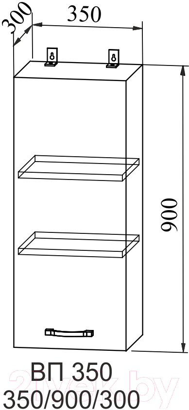 Шкаф навесной для кухни ДСВ Тренто ВП 350 правый