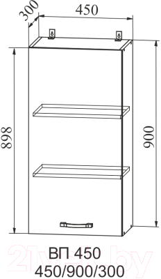 Шкаф навесной для кухни ДСВ Тренто ВП 450 левый (серый/белый)
