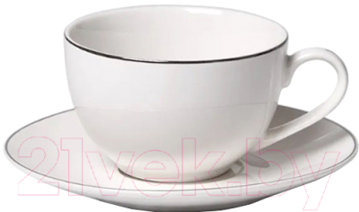 Чашка с блюдцем Fissman Aleksa 3899 (белый)