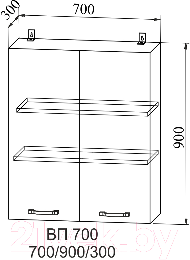 Шкаф навесной для кухни ДСВ Тренто ВП 700