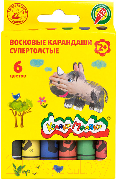 Восковые мелки Каляка-Маляка КВКМ06-т (6цв)