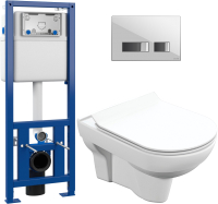 

Унитаз подвесной с инсталляцией Cersanit, City New Clean On + S-IN-MZ-LINK_PRO + P-BU-MOV/Whg/Gl