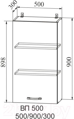 Шкаф навесной для кухни ДСВ Тренто ВП 500 левый (серый/белый)