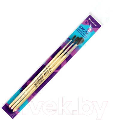 Изображение товара Набор кистей Schoolformat Белка №2, 3, 4 / НКБХК-3