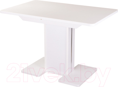 Обеденный стол Домотека Румба ПР 80x120-157 (белый/белый/05)