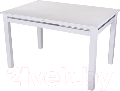 Обеденный стол Домотека Самба 80x120-157 (белый/белый)