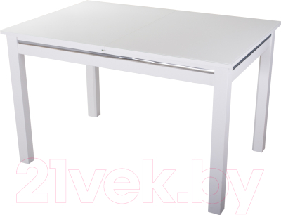 Обеденный стол Домотека Вальс 80x120-157 (белый/белый)
