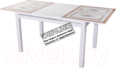 Обеденный стол Домотека Вальс 80x120-157 (белый/белый)