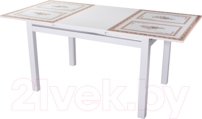 Обеденный стол Домотека Вальс 70x110-147 (ст-72/белый)