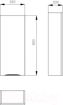 Шкаф-полупенал для ванной Sanwerk Slim Liga Air 35 R 1F / MV0000402 (белый)