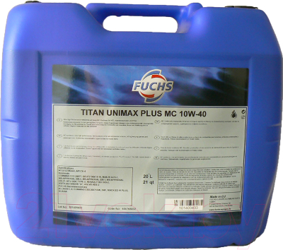 

Моторное масло Fuchs, Titan Unimax Plus MC 10W40 / 600765002