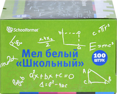 Изображение товара Набор мела канцелярского Schoolformat Школьный / МБ100-ШК (100шт, белый)