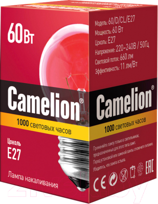 Лампа Camelion 60/D/CL/E27