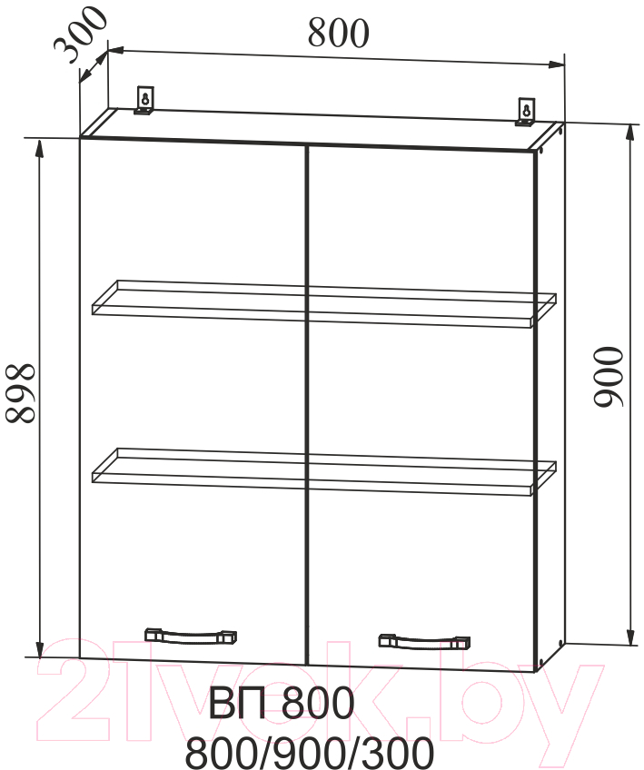 Шкаф навесной для кухни ДСВ Тренто ВП 800