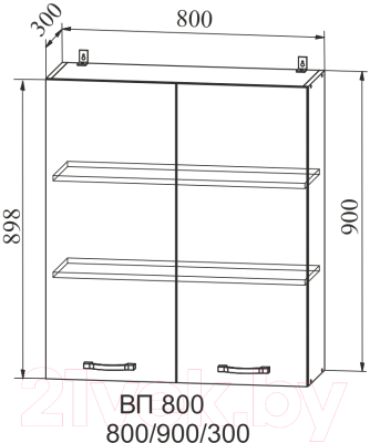Шкаф навесной для кухни ДСВ Тренто ВП 800 (серый/серый)