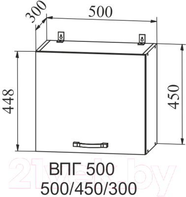 Шкаф навесной для кухни ДСВ Тренто ВПГ 500 (серый/серый)