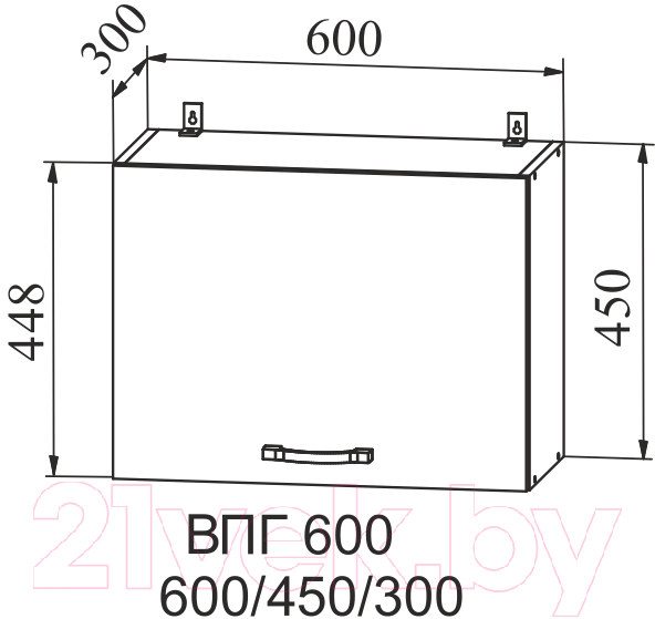 Шкаф навесной для кухни ДСВ Тренто ВПГ 600
