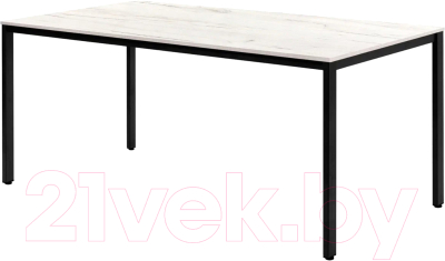 Обеденный стол Millwood Сеул Л 160x80 (дуб белый крафт/металл черный)