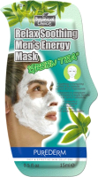 Маска для лица кремовая Purederm Relax Soothing Men's Energy Зеленый чай (15мл) - 