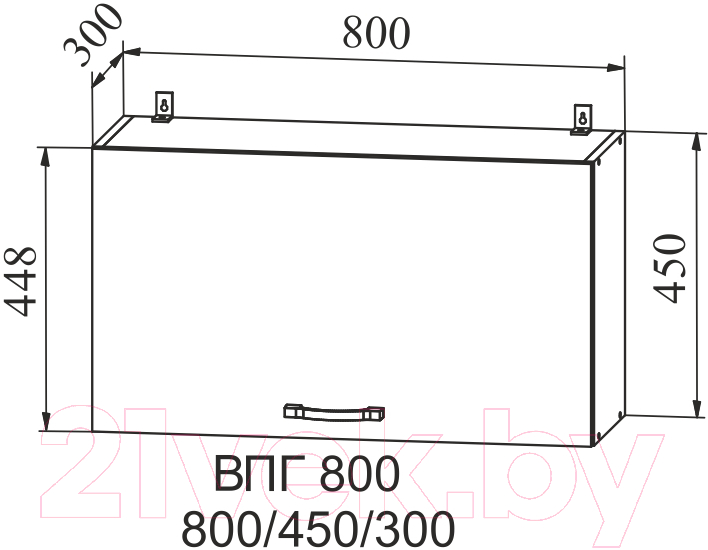 Шкаф навесной для кухни ДСВ Тренто ВПГ 800