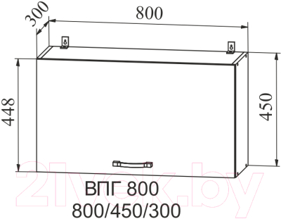 Шкаф навесной для кухни ДСВ Тренто ВПГ 800 (серый/белый)