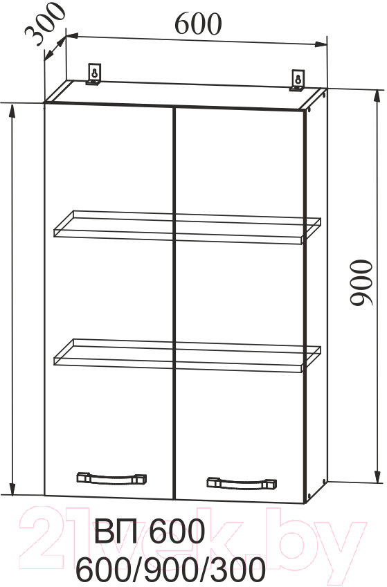 Шкаф навесной для кухни ДСВ Тренто ВП 600