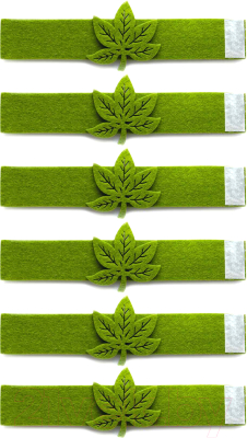 Изображение товара Кольцо для салфеток Arya Leaf / 8680943110374 (6шт, зеленый)