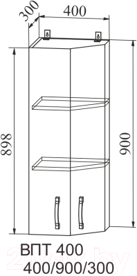 Шкаф навесной для кухни ДСВ Тренто ВПТ 400 (серый/белый)