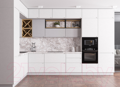 Шкаф навесной для кухни ДСВ Тренто ВПУ 550 левый (серый/белый)