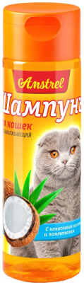 Шампунь для животных Amstrel Восстанавливающий с кокосовым маслом и пантенолом для кошек (120мл)