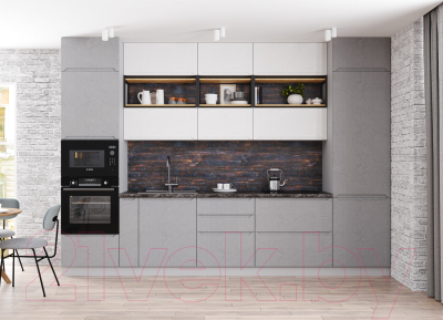 Шкаф навесной для кухни ДСВ Тренто П 350 правый (серый/серый)