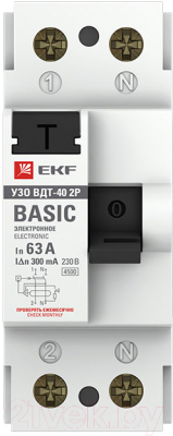 Устройство защитного отключения EKF Basic / elcb-2-63-300e-sim
