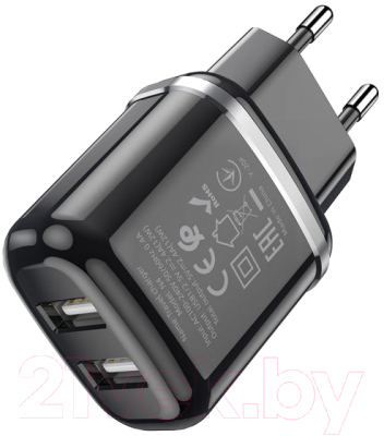 Зарядное устройство сетевое Hoco N4 + кабель AM-Type-C / 23753-N4TBK (1м, черный)